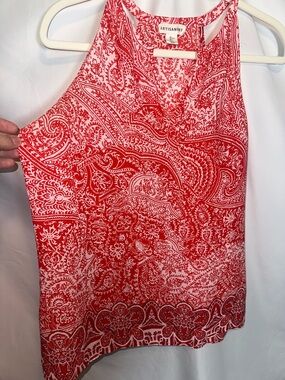 Artisan Ny Red and White Paisley Halter Camisole